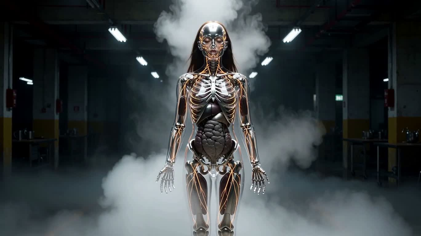 Glass Mechanical Lifeform — AI video creation