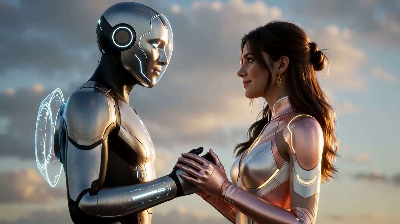 Vòng tay dịu dàng giữa con người và AI — AI video creation