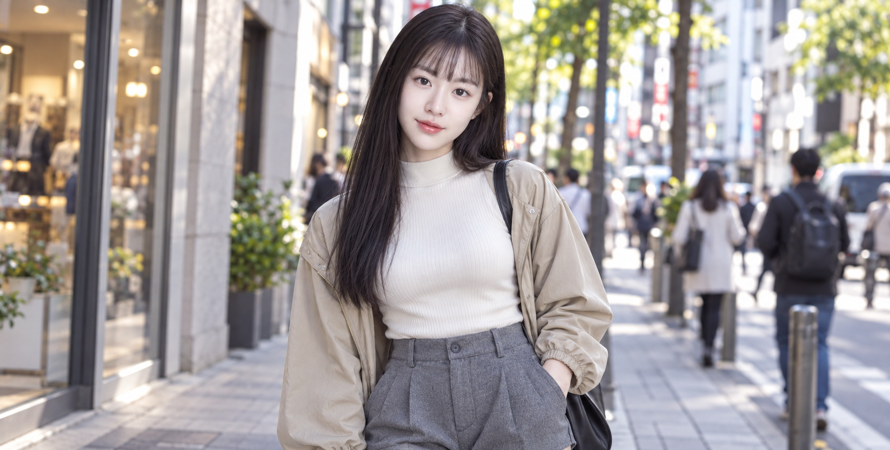 Chân dung thời trang phong cách chụp đường phố Tokyo