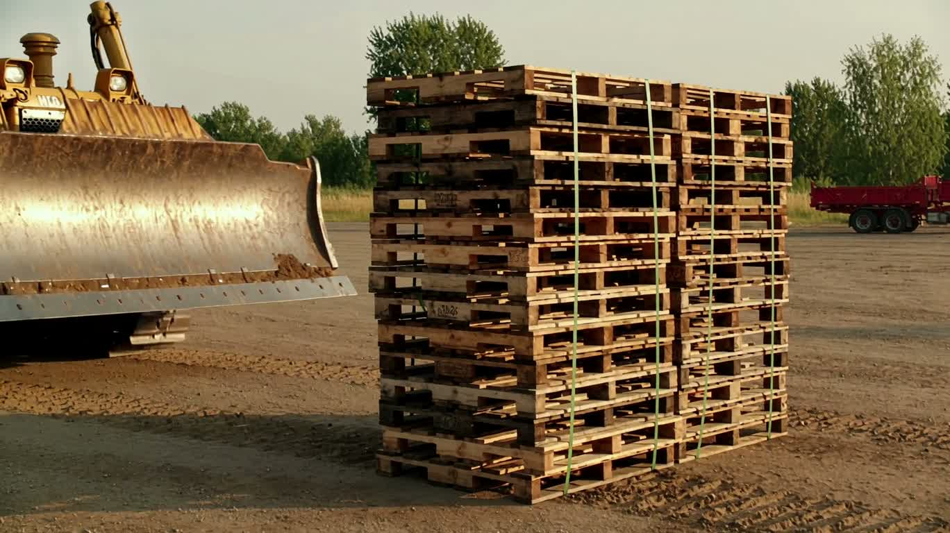 Bulldozer dans le crépuscule doré
