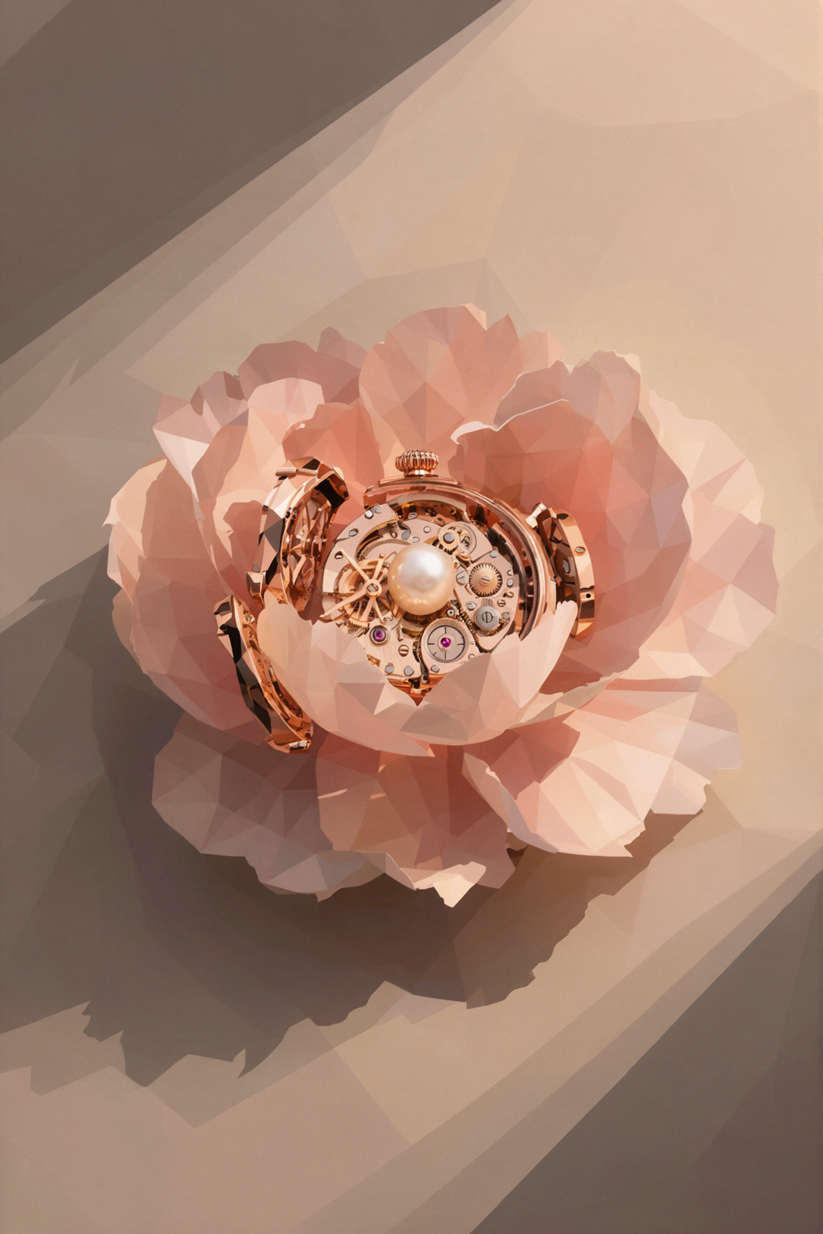 Mechanical Peony · Low Poly — AI image creation