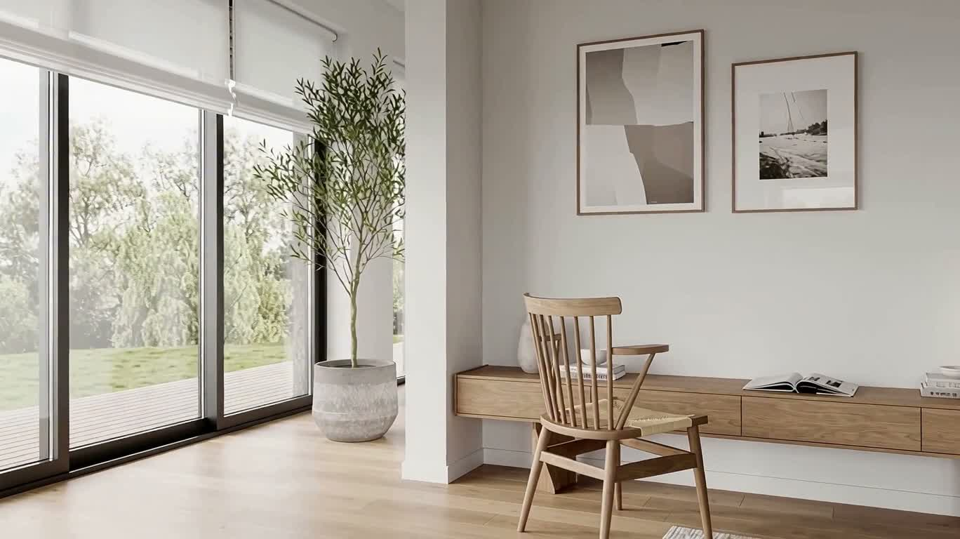 Visite intérieure minimaliste nordique