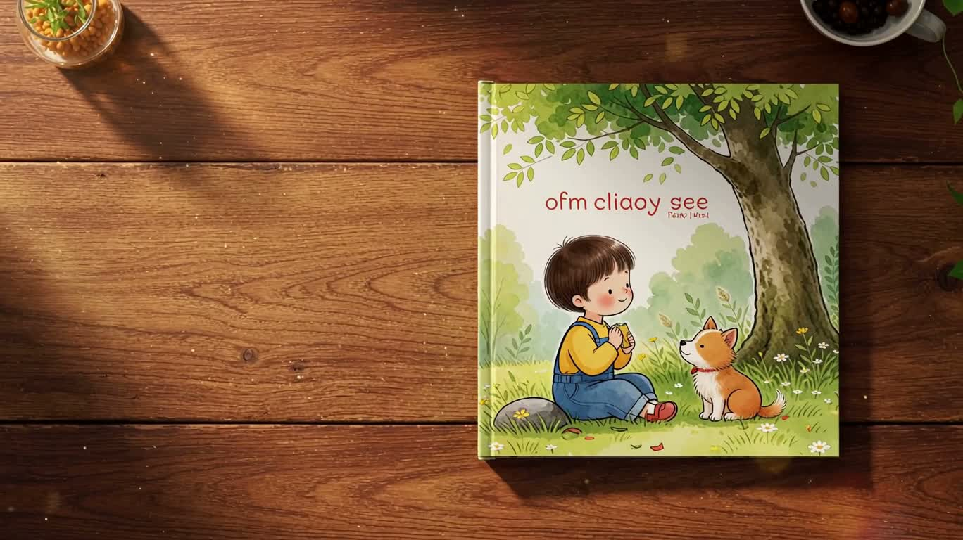 Un voyage fantastique dans un livre d'images sur une table en bois