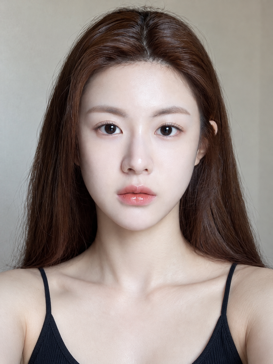 카메라를 응시하는 성인 손의 어깨 클로즈업 셀카