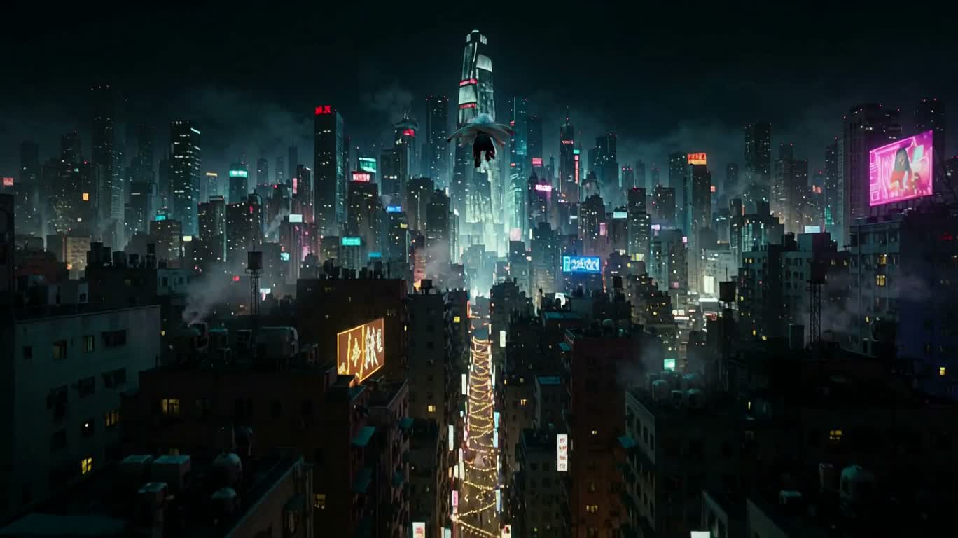 霓虹夜市追捕 — AI video creation