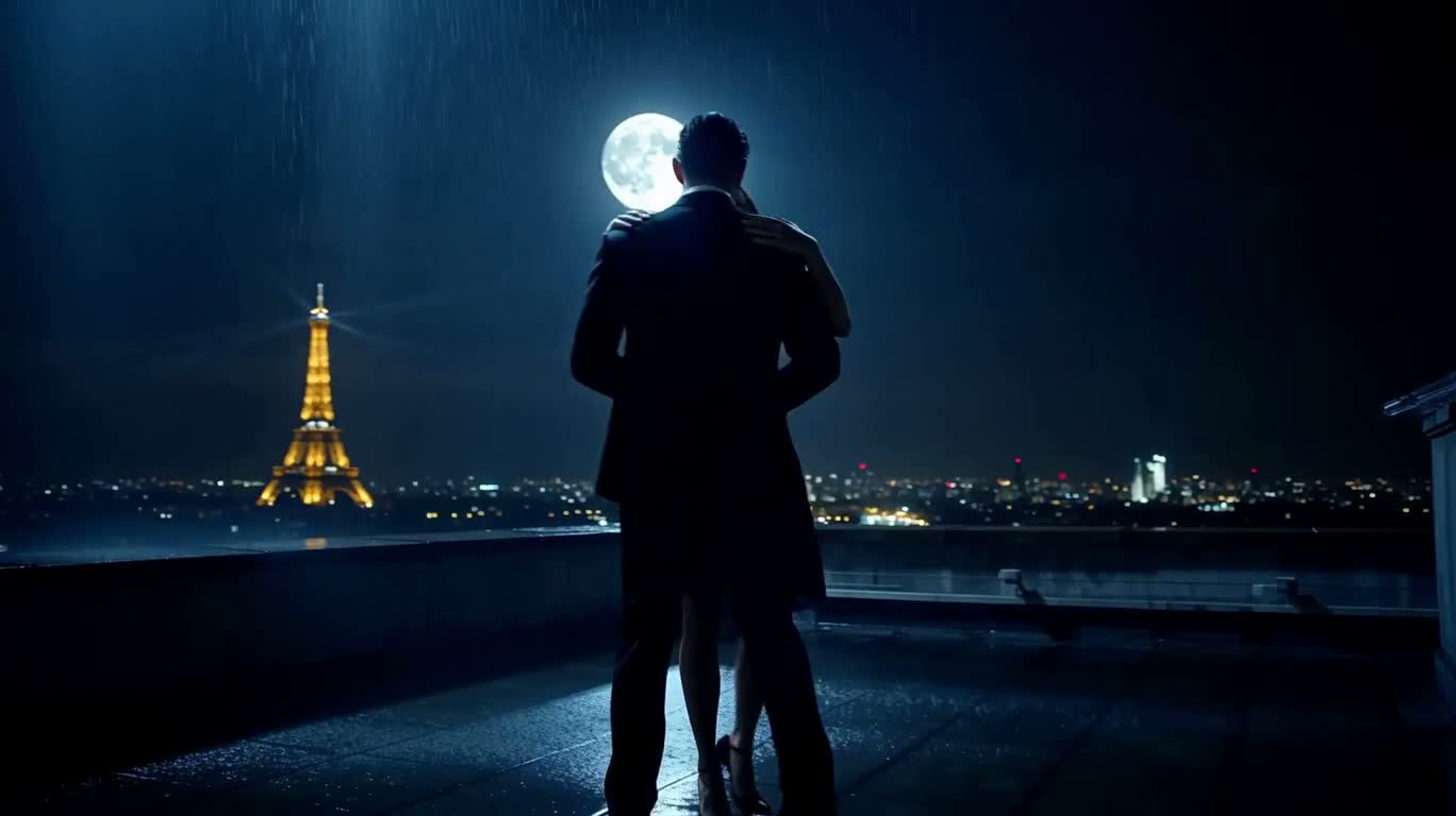 Amour en flacon dans la brume argentée au clair de lune — AI video creation