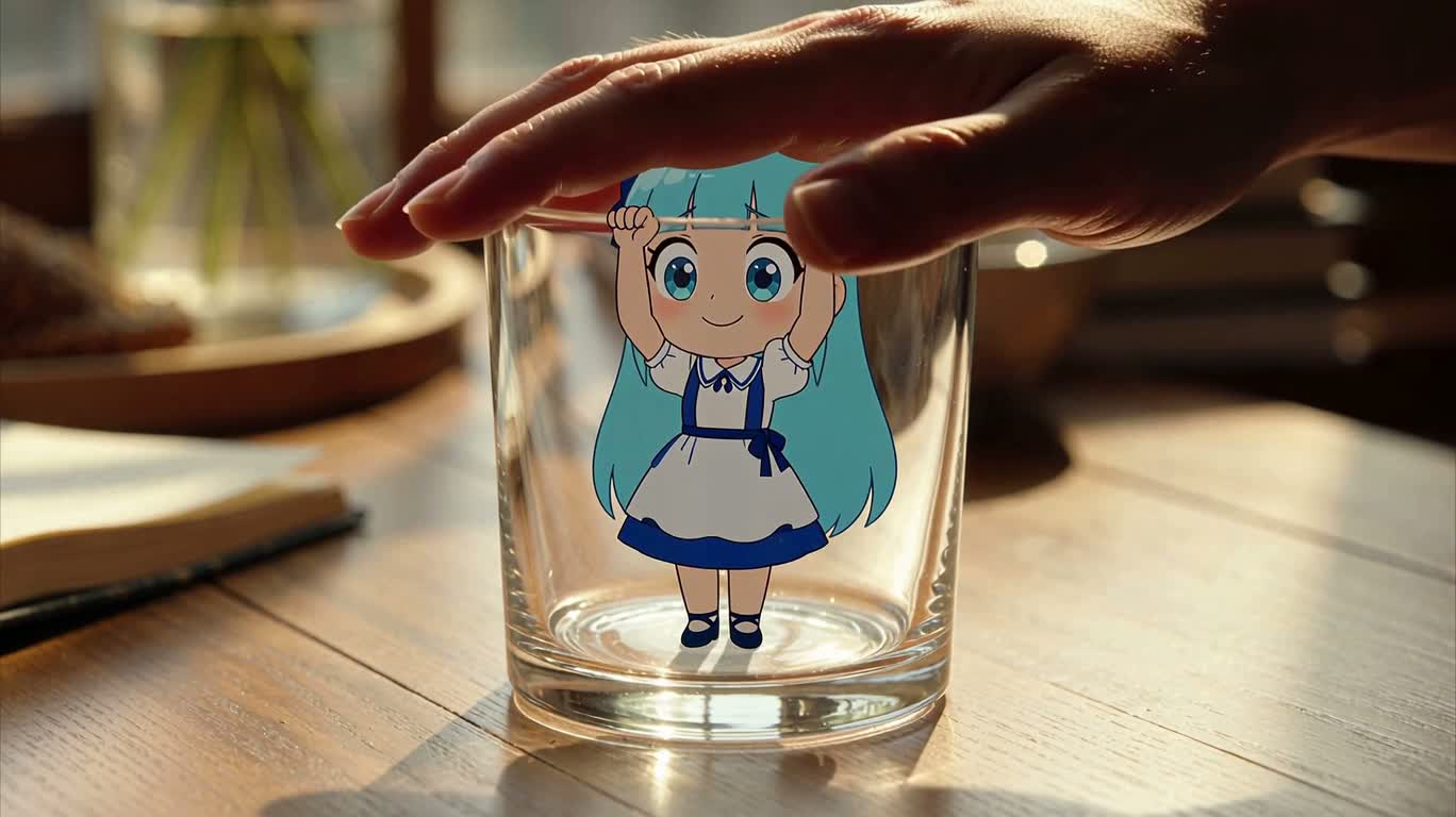 Whimsical 2D Interaction in a Glass