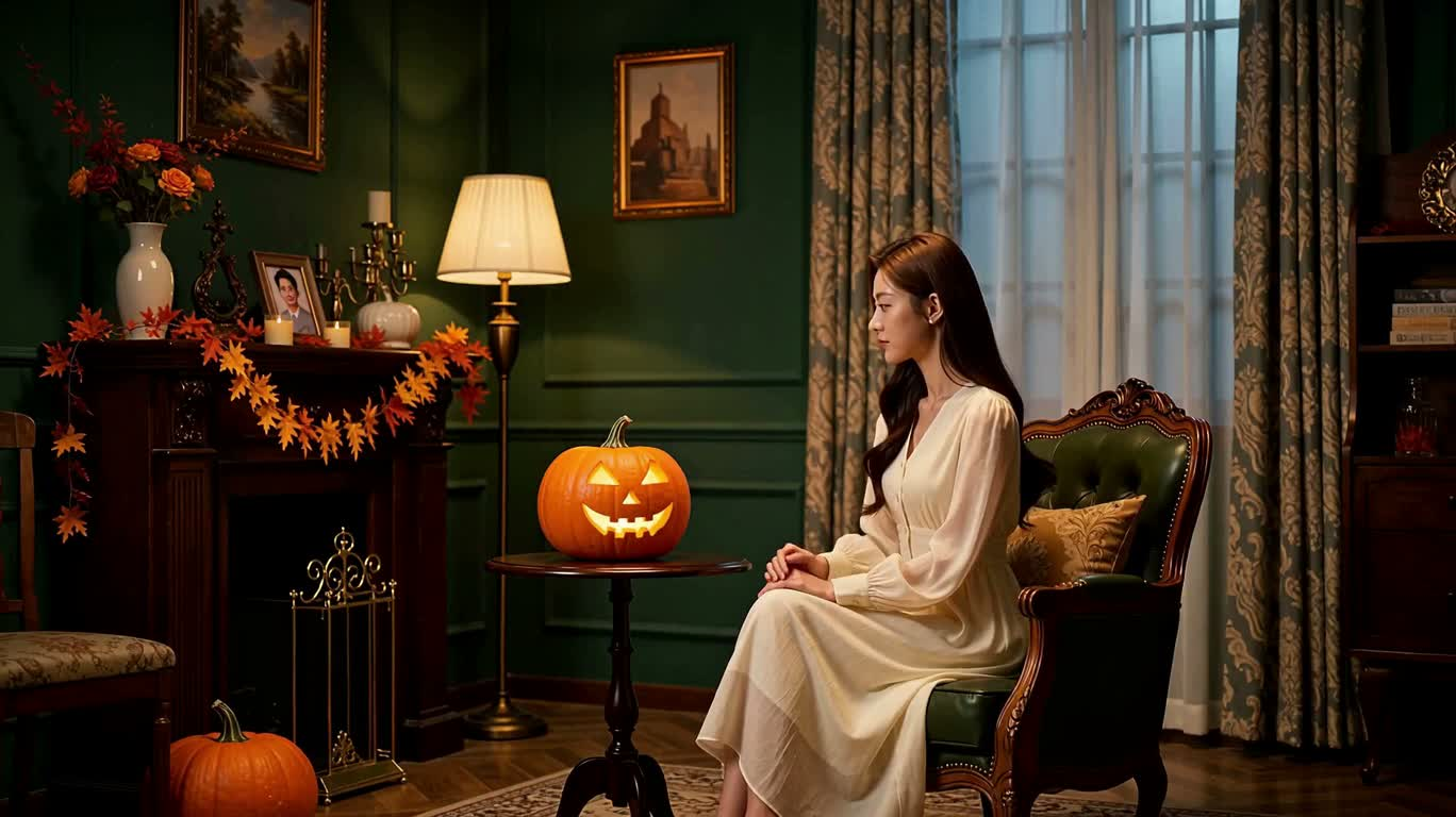 Fantasy Reunion Beneath the Jack-o'-Lantern — AI video creation