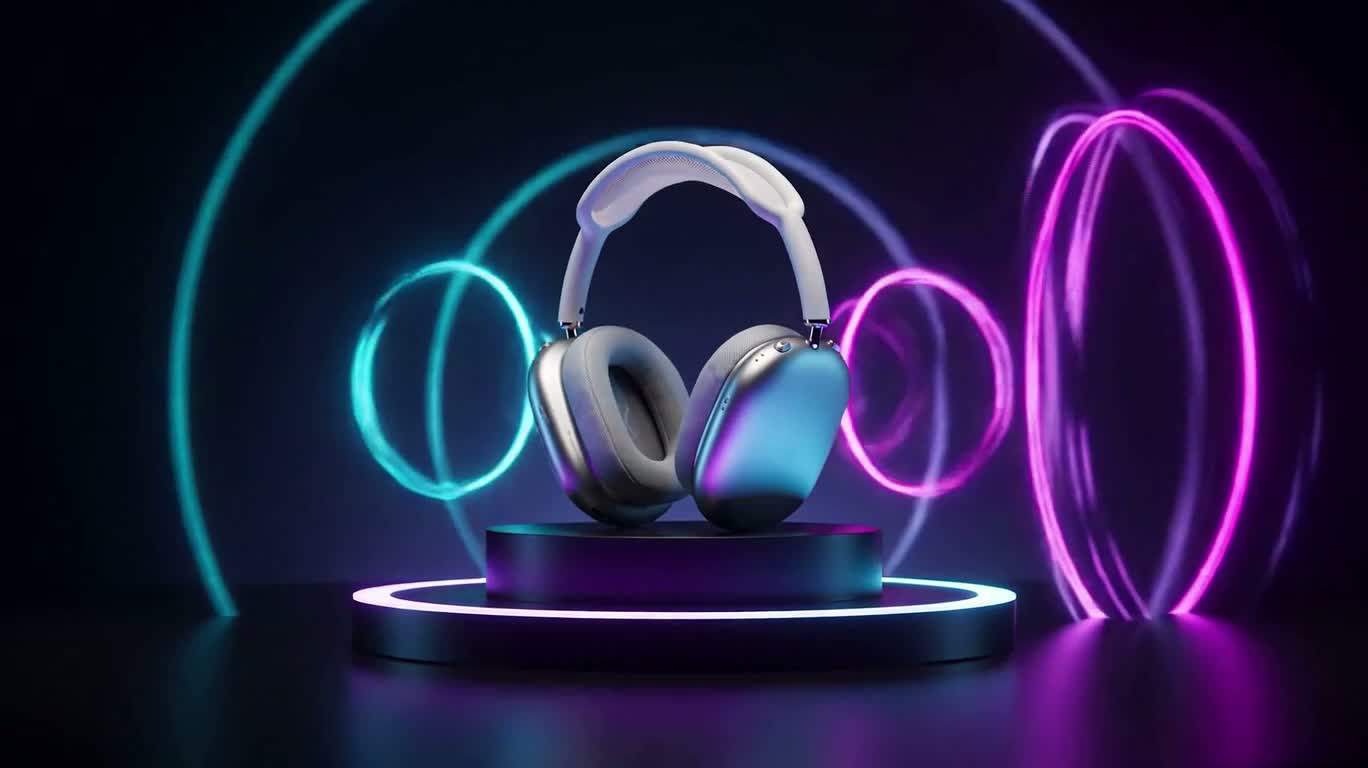 Quảng cáo tai nghe sóng neon