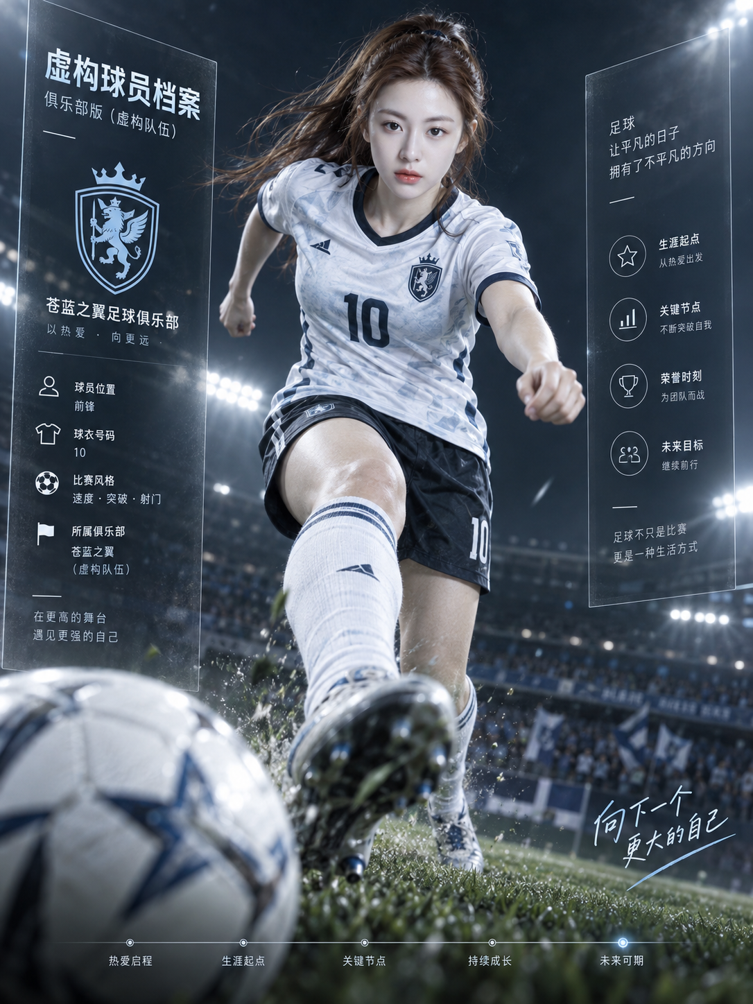 超写実的なサッカースターが枠を破るアーカイブポスター