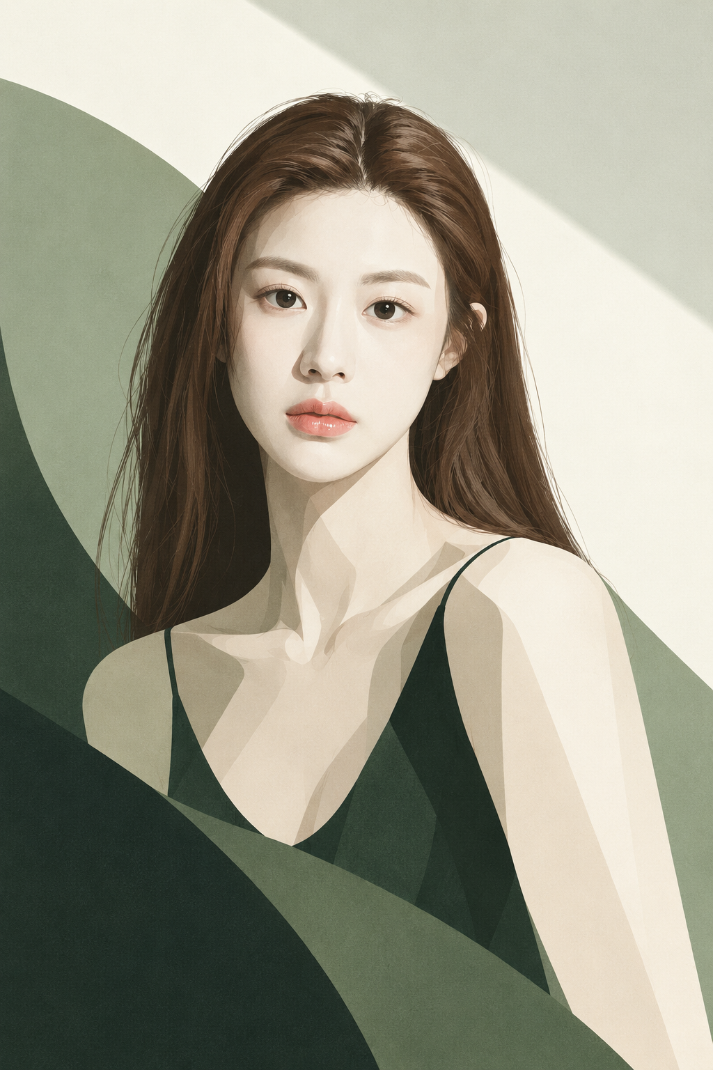 高端现代艺术杂志封面风格插画