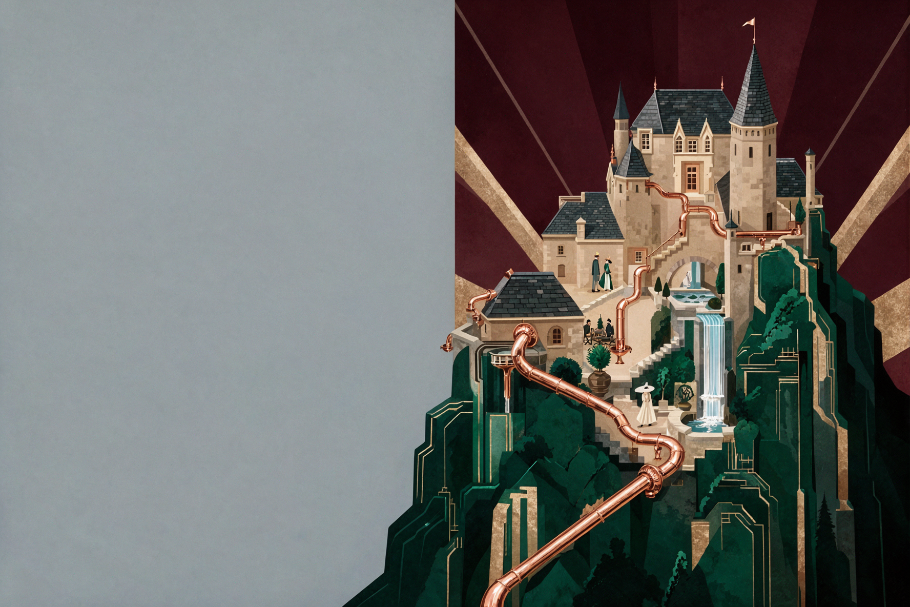 Castle Storm Drain · Art Deco — AI image creation