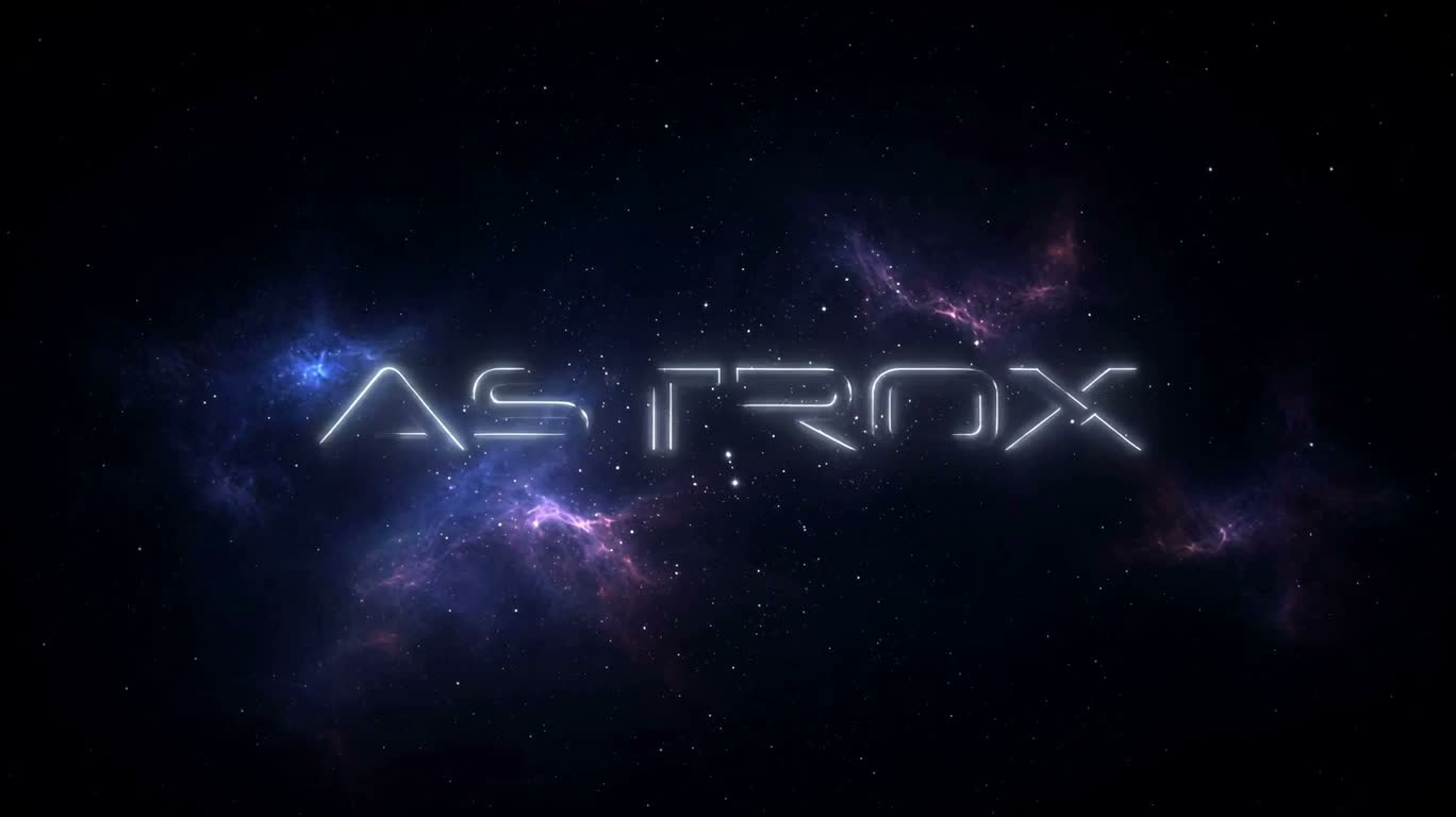 Логотип ASTROX в безмятежной туманности