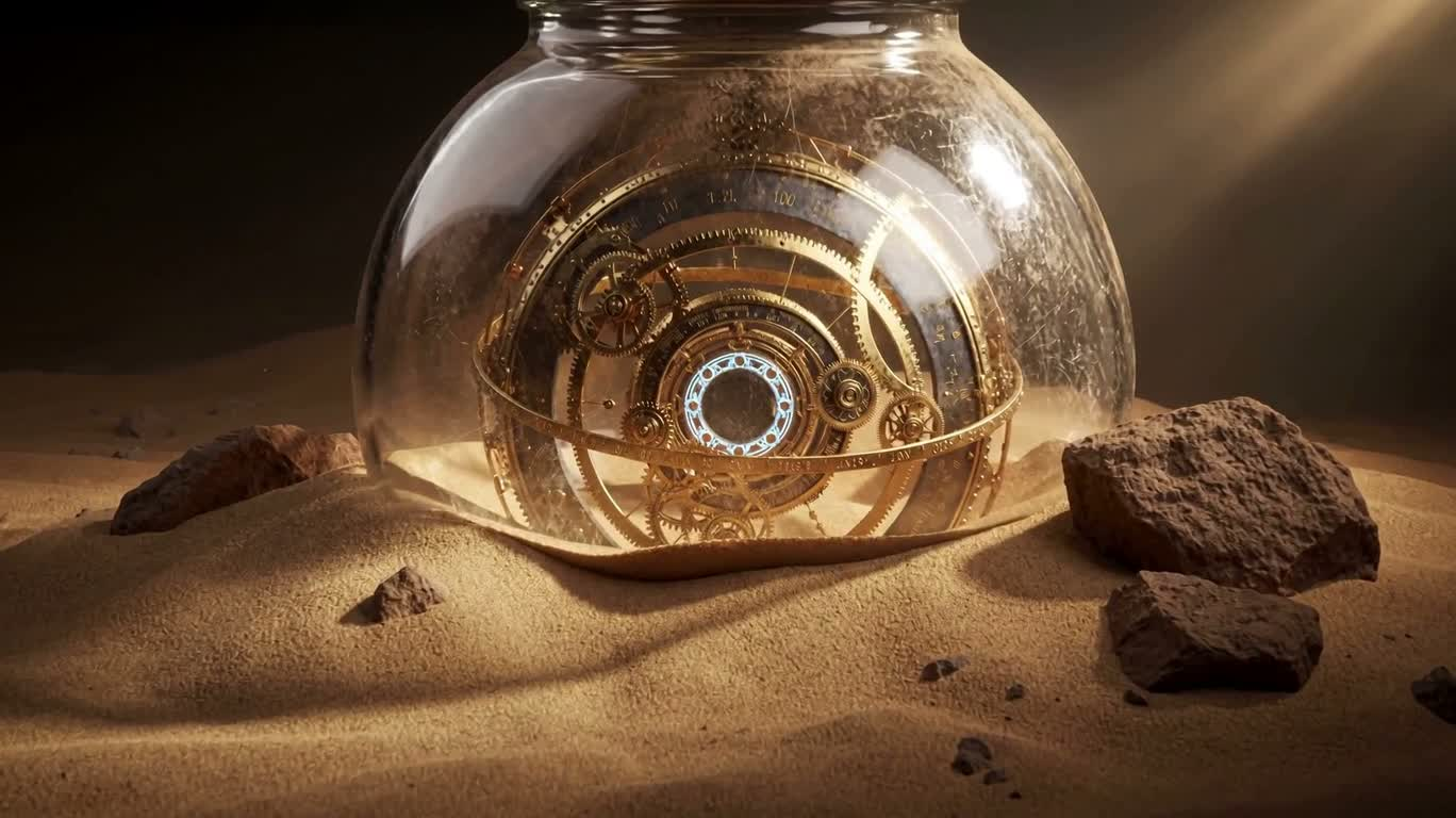 Astrolabe de porte stellaire à vapeur dans la mer de sable