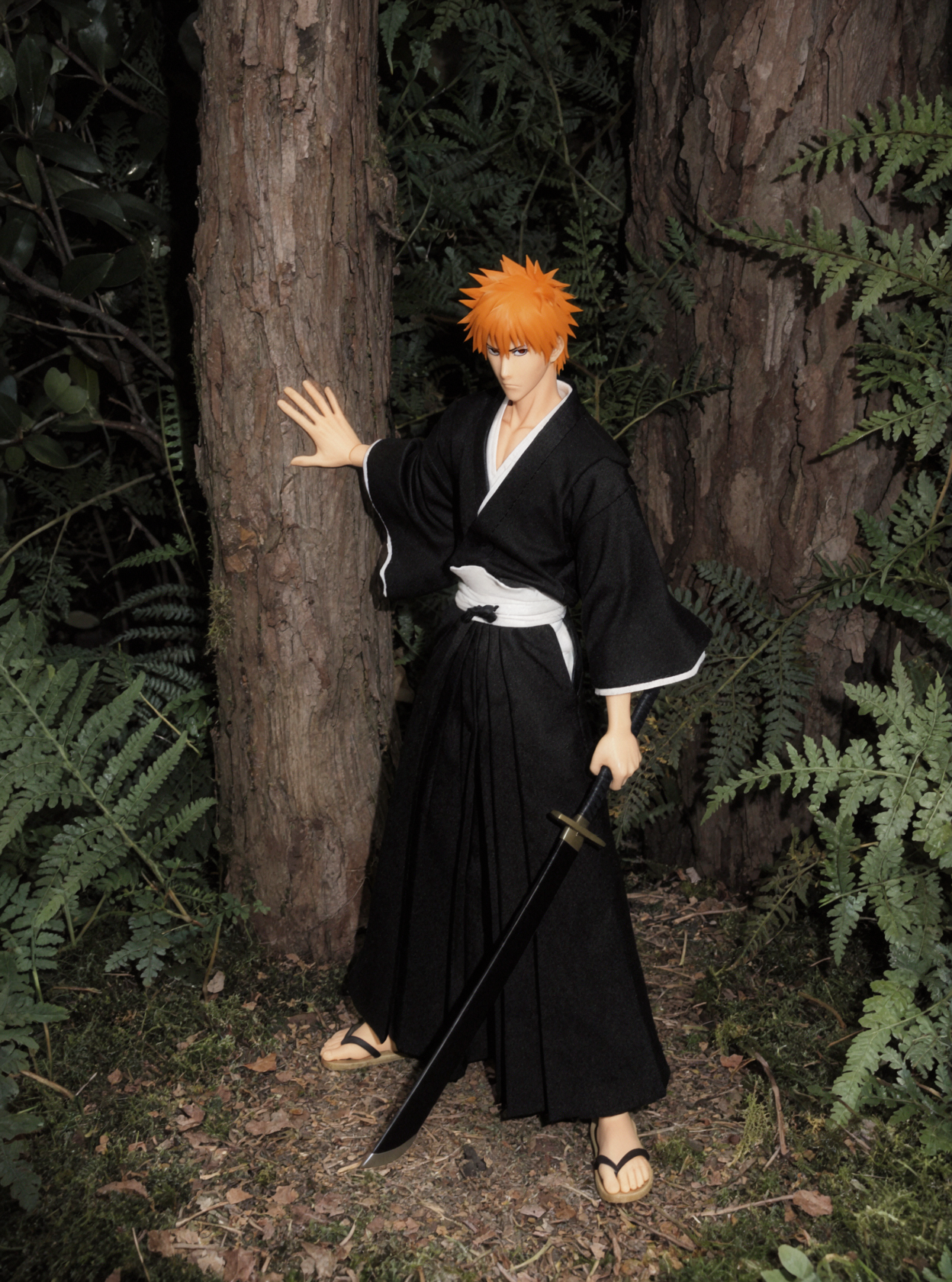 Ichigo Kurosaki · Course en forêt · Éclat rétro — AI image creation