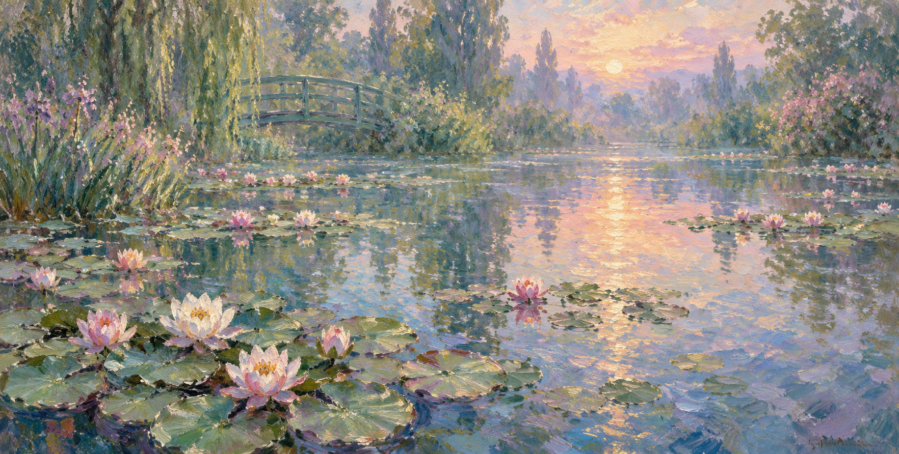 Dreamlike Monet Water Lilies — AI image creation