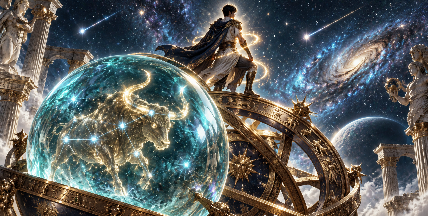 浑天仪与水色球体中的金牛神话