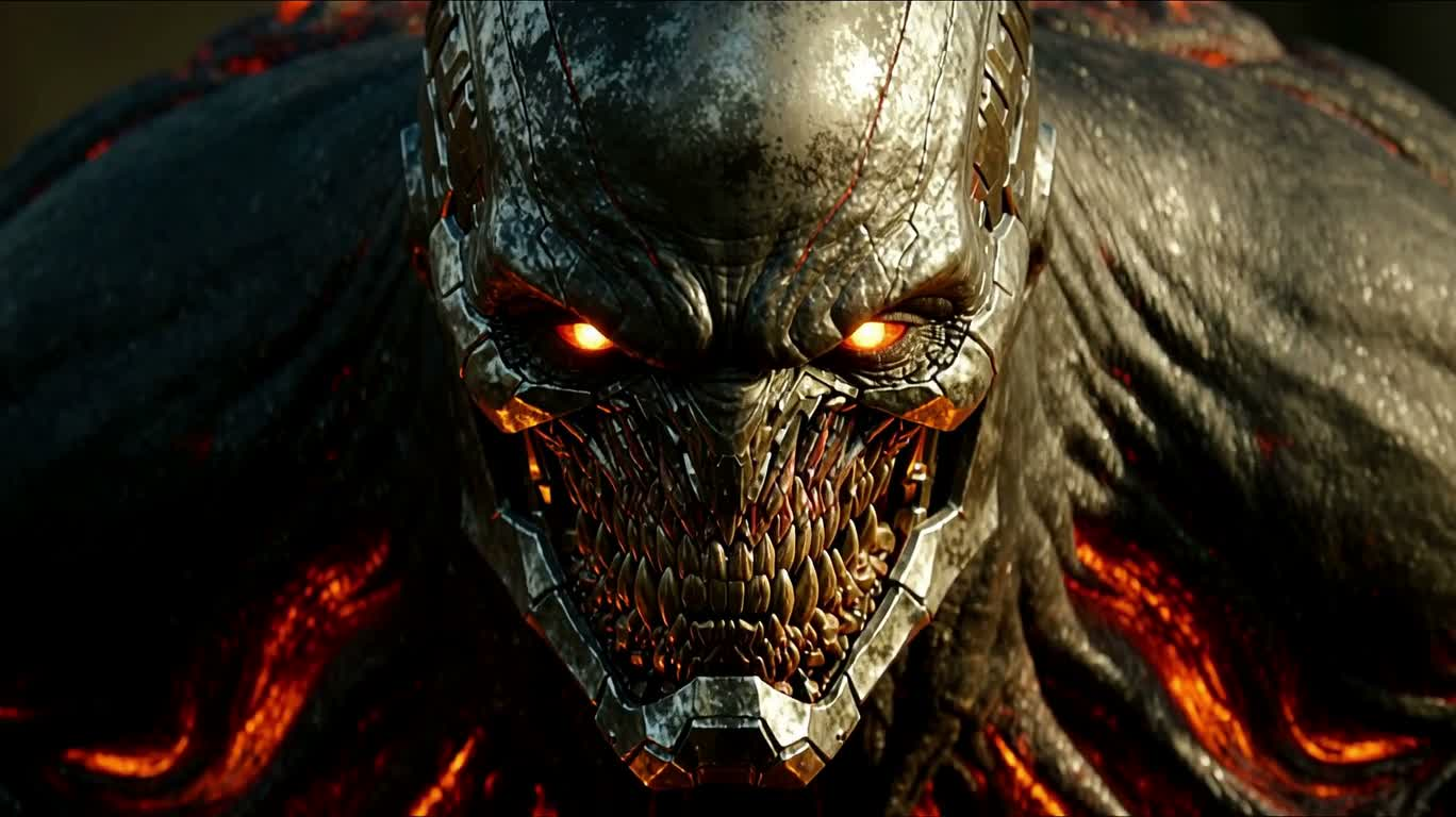 Mechanical Berserker on the Molten Battlefield — AI video creation