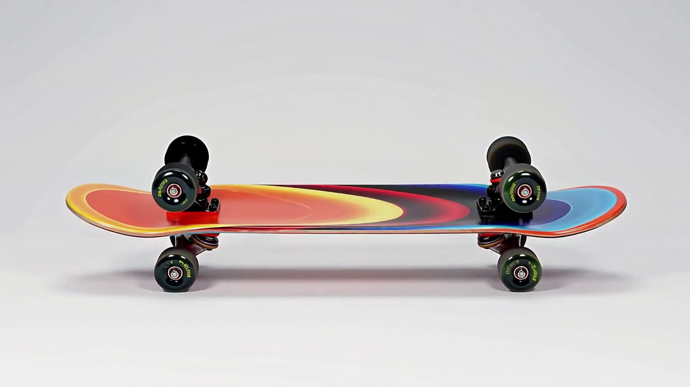 Futuristic Painted Sculpture Skateboard — AI video creation