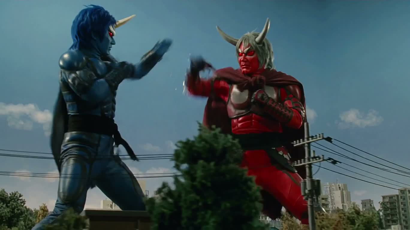 Duel des ninjas géants néon