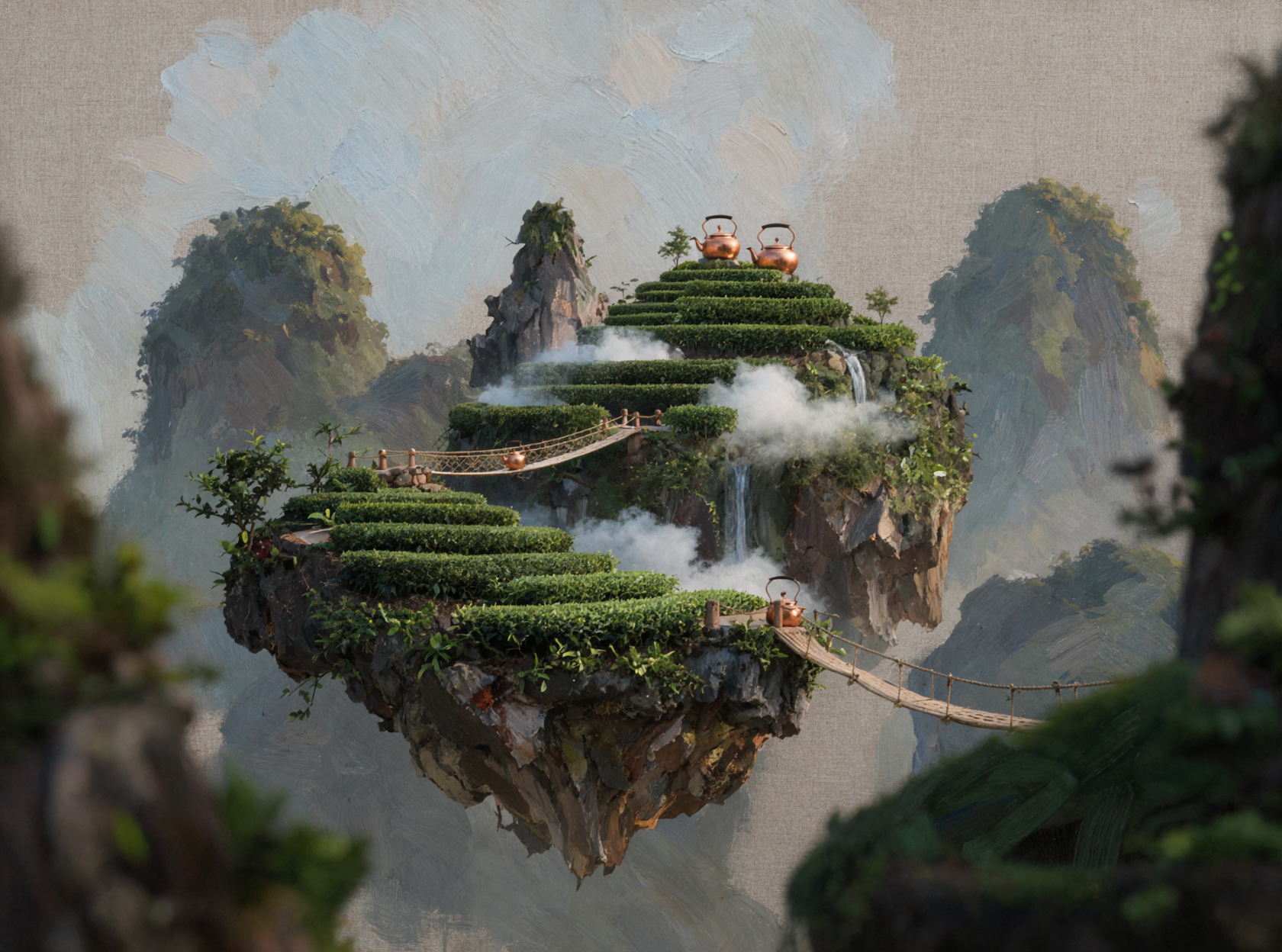 云上茶园 · 古典油画 — AI image creation