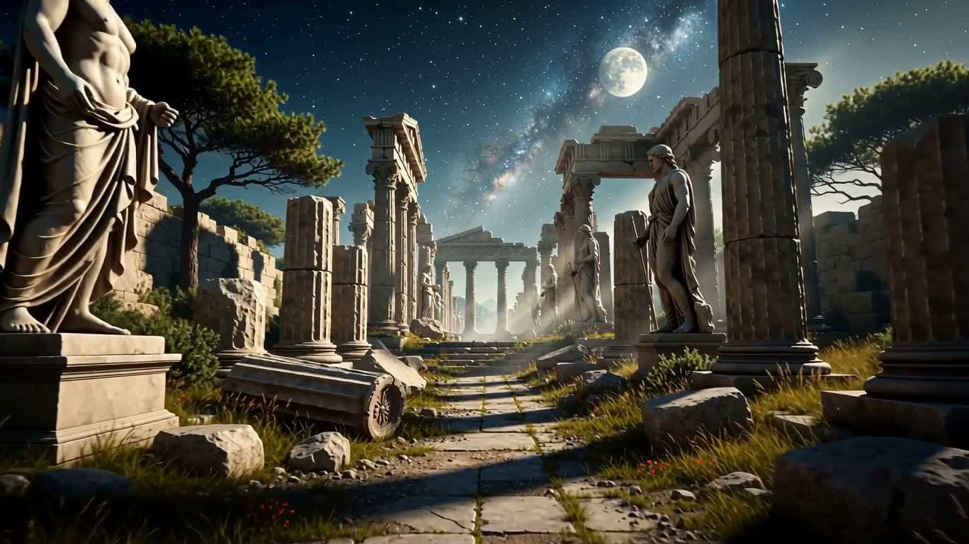 星夜古希腊遗迹幻景