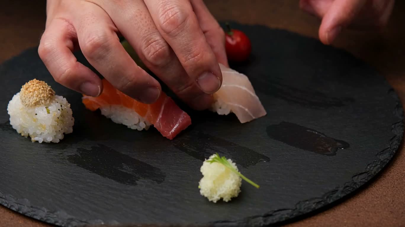 Exquisite Japanese Sushi Plating