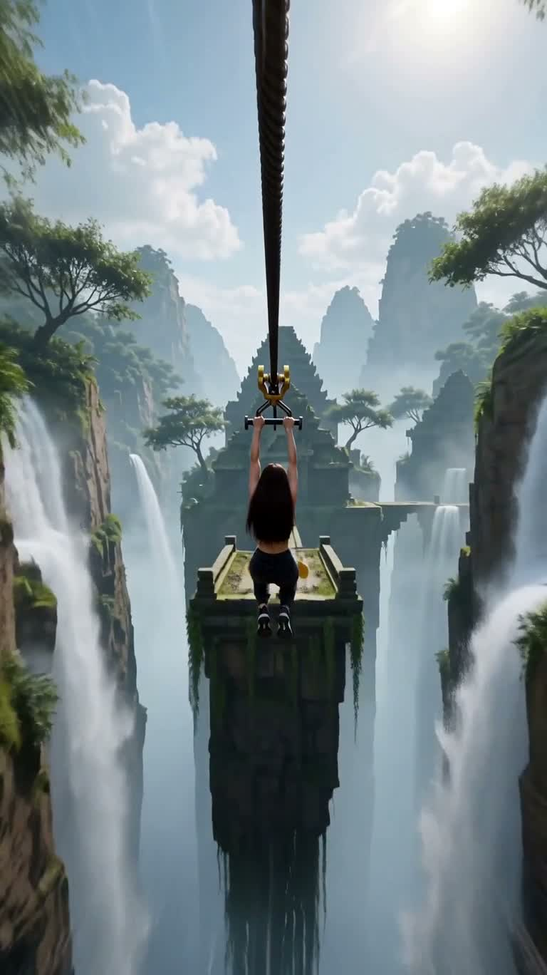 Aventure de pièces d'or dans le canyon du temple ancien