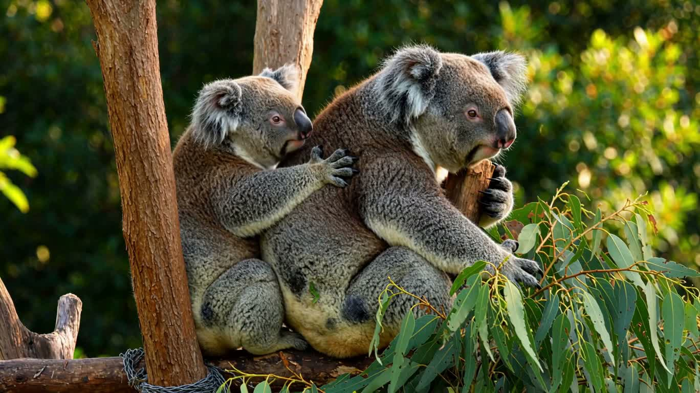 Tendre quiétude familiale dans l'eucalyptus — AI video creation