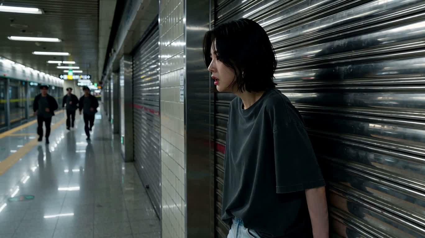 Poursuite et riposte dans le couloir du métro