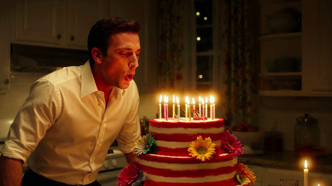 Célébration d'anniversaire à la lueur des bougies