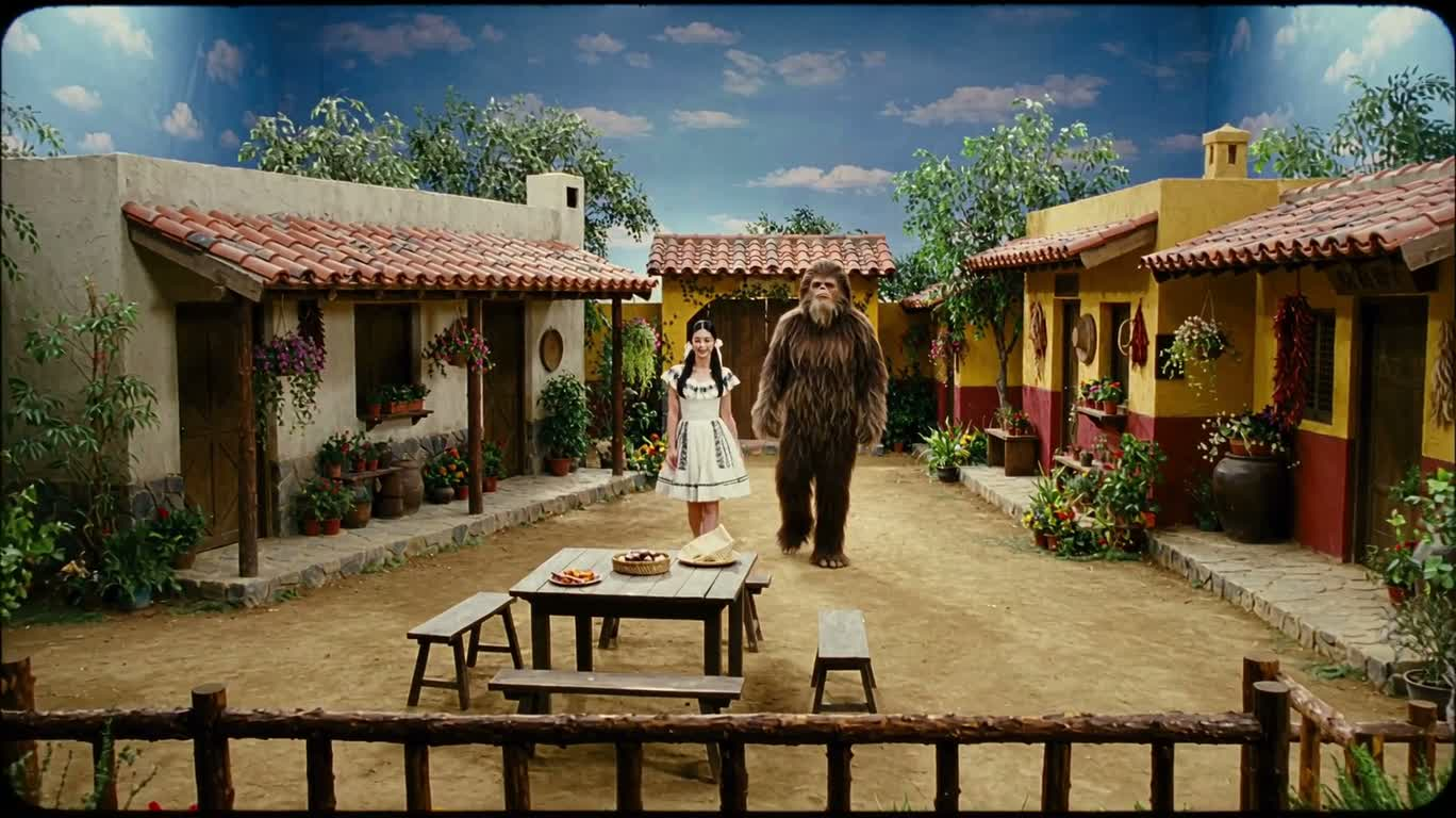 Le Bigfoot visite un village mexicain — AI video creation