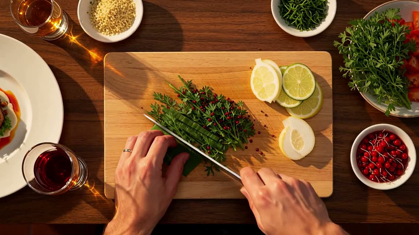 A Delicate Feast in a Miniature Kitchen