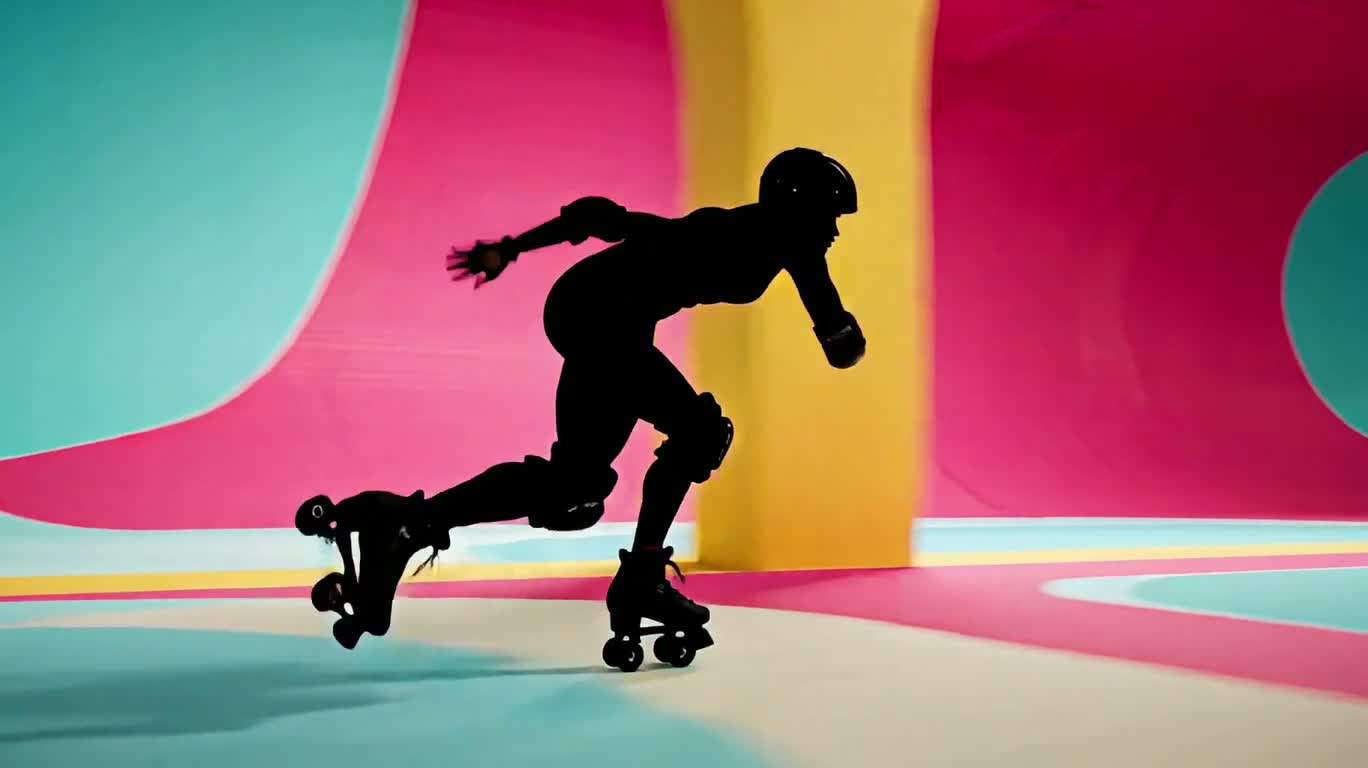 Course de vitesse sur piste néon