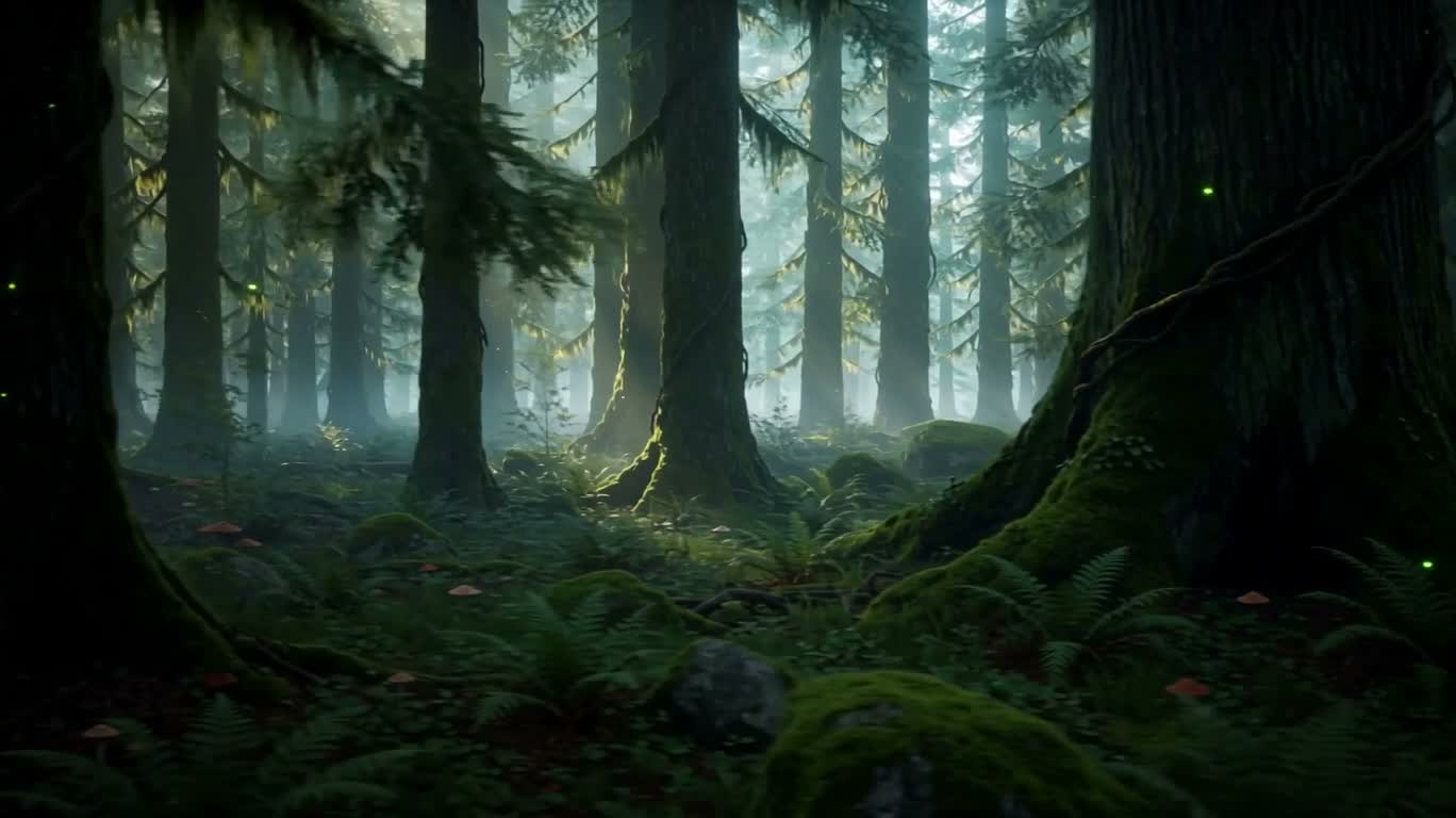 Misty Firefly Ancient Forest