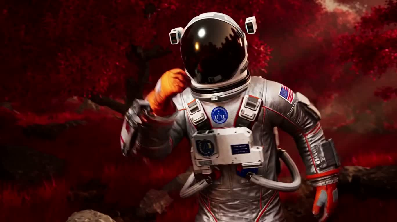 Astronaut Dancer in the Crimson Forest