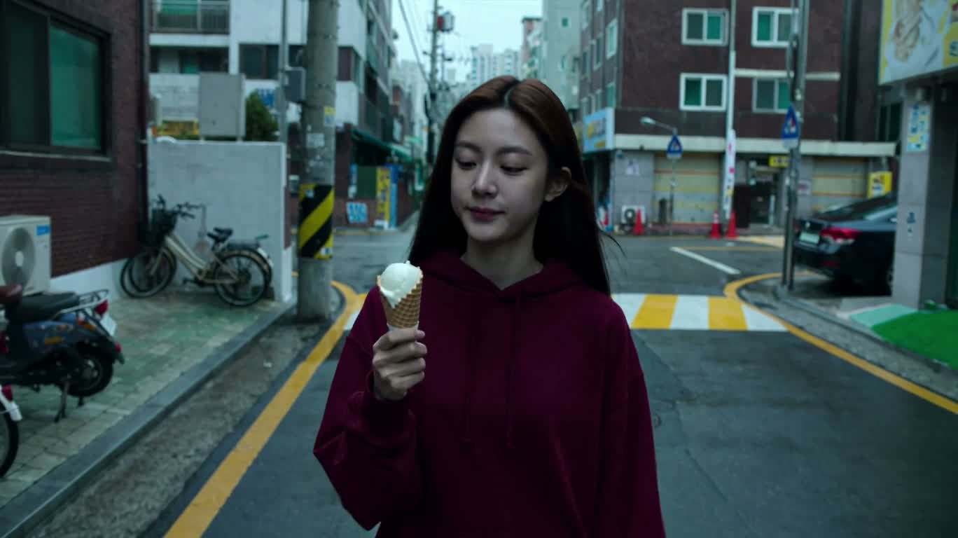 A Little Ice Cream Mishap on a Street Corner After the Rain
