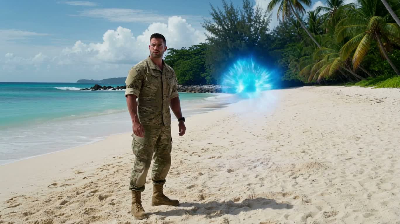 ビーチの幽霊と青いポータル