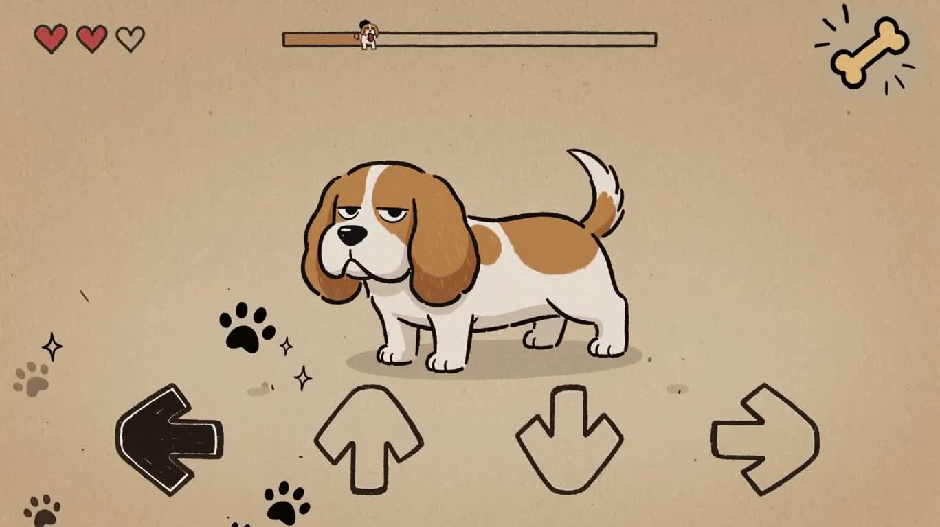 比格犬躲手掌反应游戏