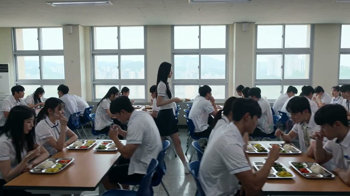 食堂里的意外一幕