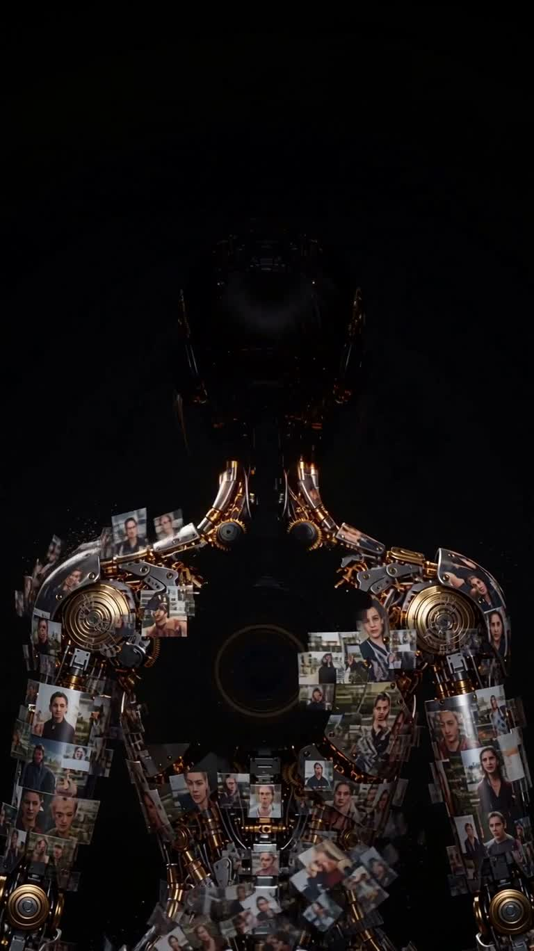 Steampunk Gratitude Robot Portrait with Converging Clouds — AI video creation