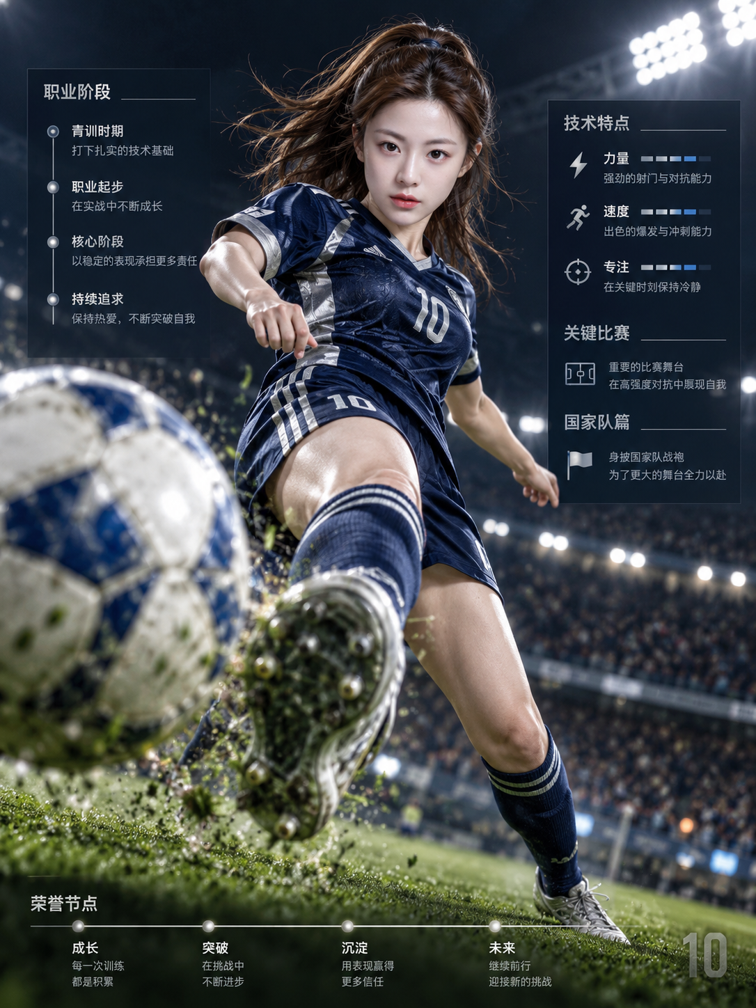 サッカーボールが枠を突き破るアーカイブコレクションポスター