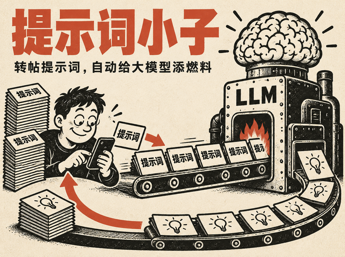 提示词小子讽刺漫画 — AI image creation