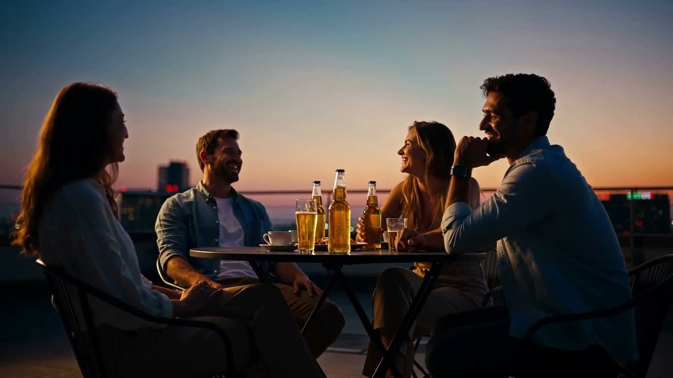 Golden Hour on a Summer Night Rooftop