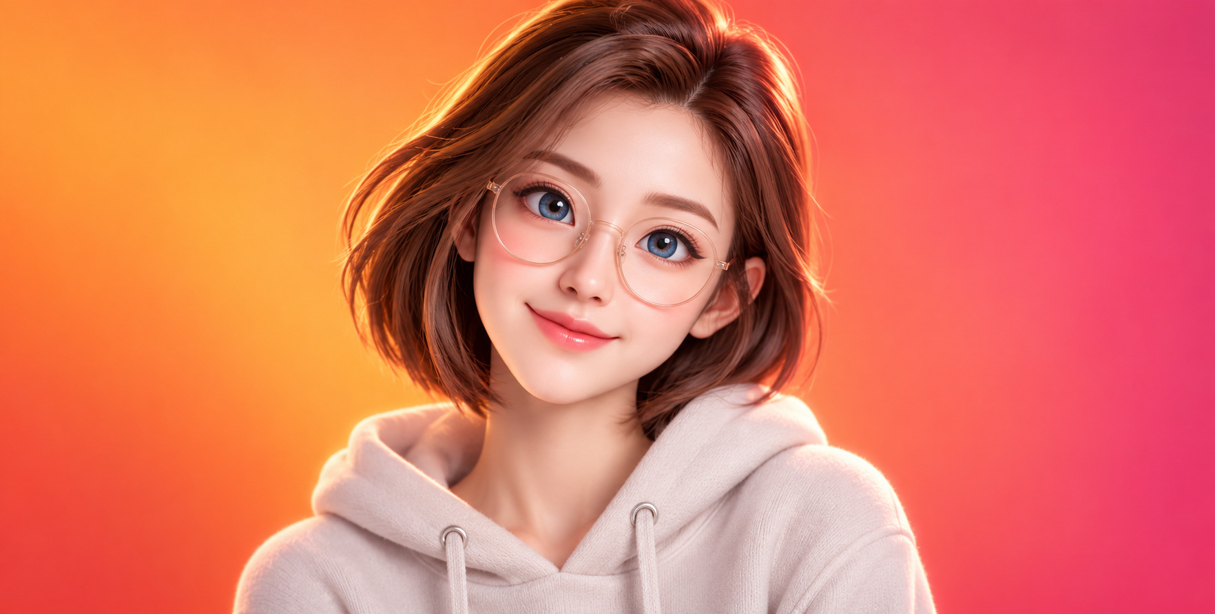 甜美风格化3D成人肖像
