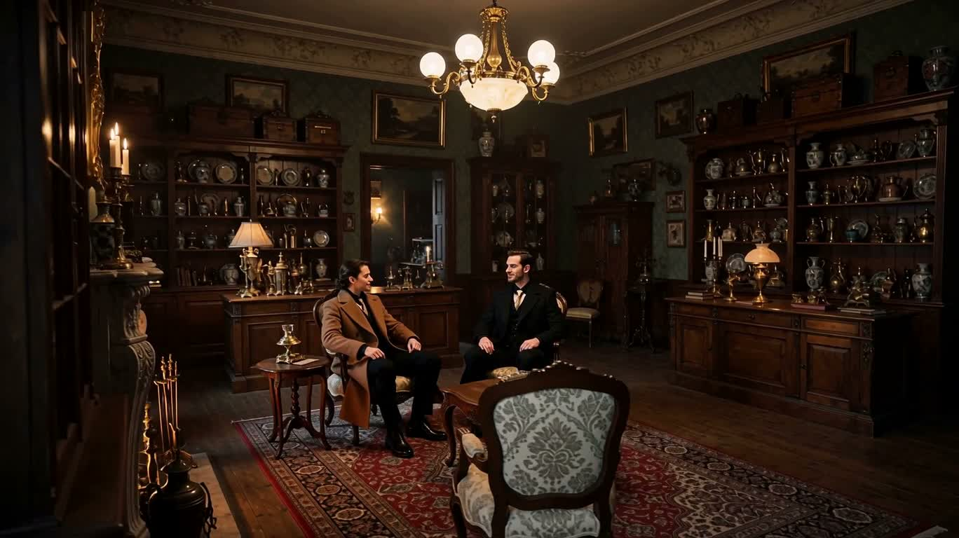 Fantasy Couple by the Antique Shop Fire