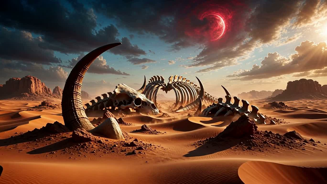 Illusion des restes du colosse du désert