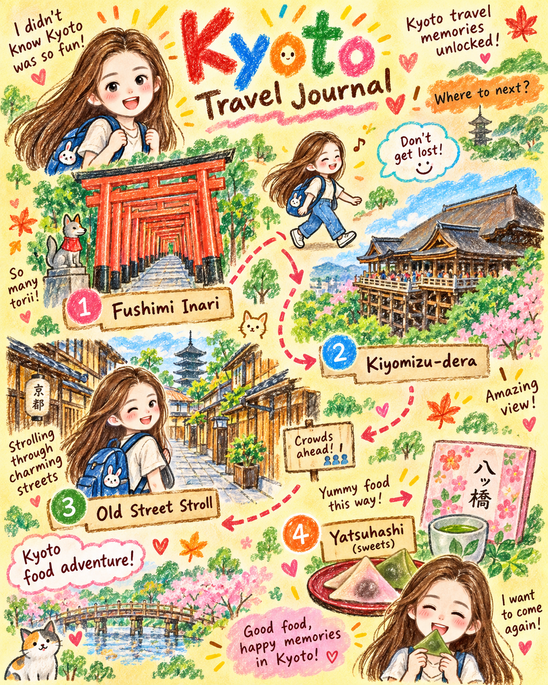 子どものクレヨン都市旅行日記ポスター