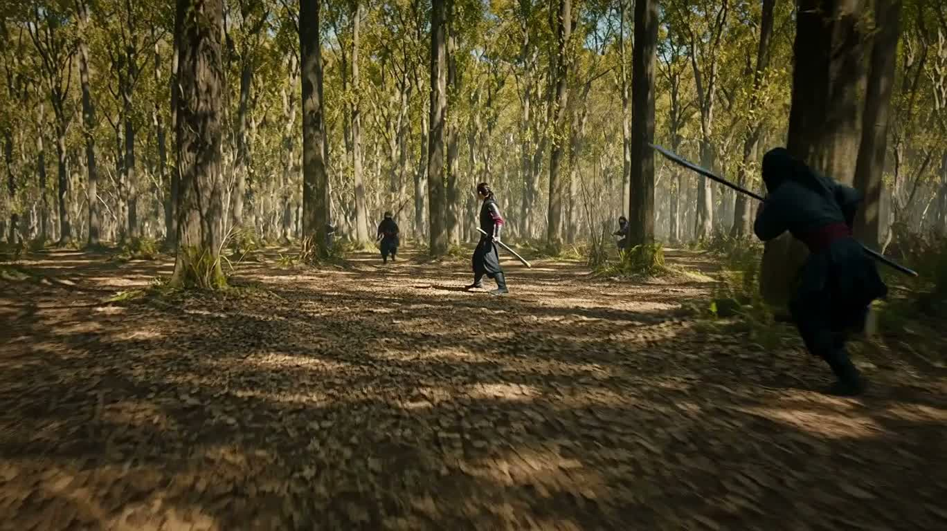 秋の森の折れた槍の追跡