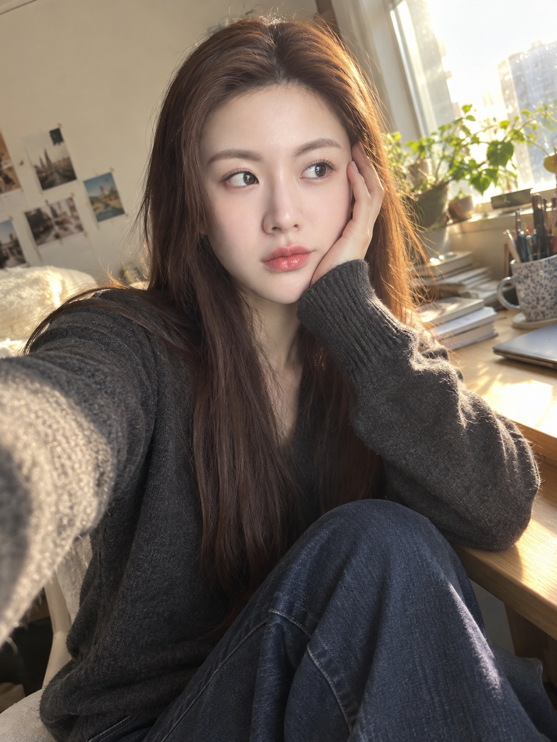 成年人物的自然手机生活快照